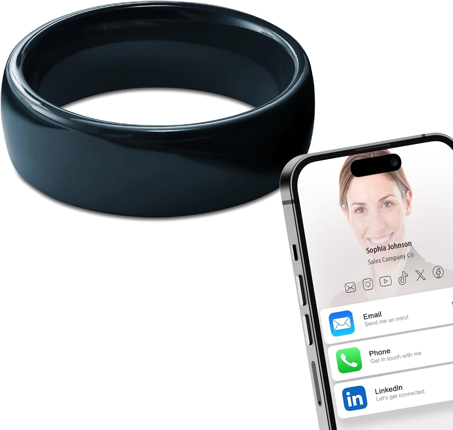 Smart Ring Nfc Pay - Anneau intelligent entièrement en céramique NFC